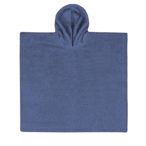 Poncho met naam donkerblauw