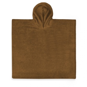 Poncho met naam donkerbruin
