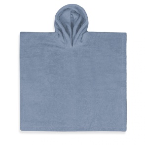 Poncho met naam grijsblauw