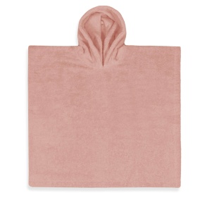 Poncho met naam babyroze