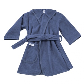 Badjas met naam jeansblauw