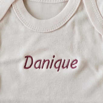 Romper met naam beige