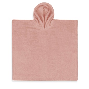 Poncho met naam babyroze